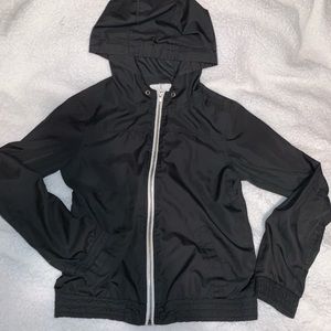 Black windbreaker